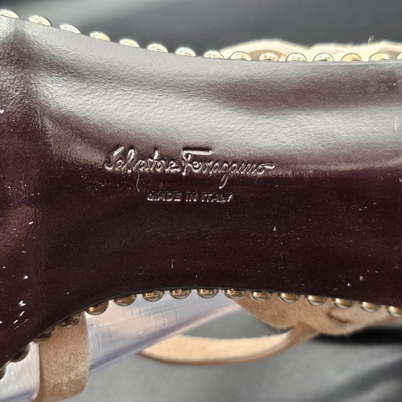 Salvatore Ferragamo Studded Heeled Sandals - Picture 9 of 12